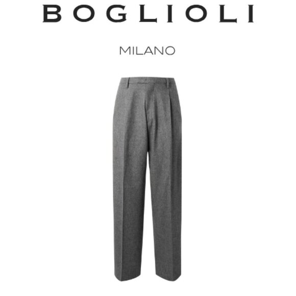 Boglioli Pants - BOGLIOLI MILANO Womens EU36 (Waist 27) 100% Virgin Wool Trousers Gray Italy